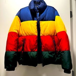 COLOR BLOCK PUFFER JACKET